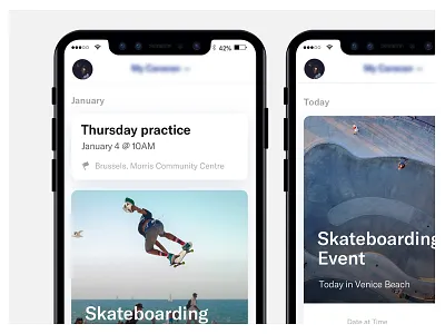 Sneak peek app design event itinerary product schedule sketch ui ux