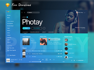 Spotify . application design ui uxui