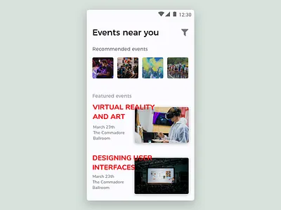 #DailyUI 070 - Event Listing app application clean dailyui event event list interface list ui uidesign ux white