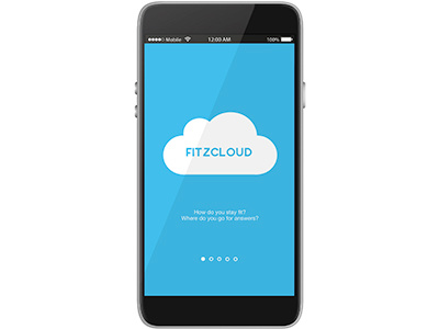 FitzCloud Splash Screen blue cloud mobile splash screen ui design