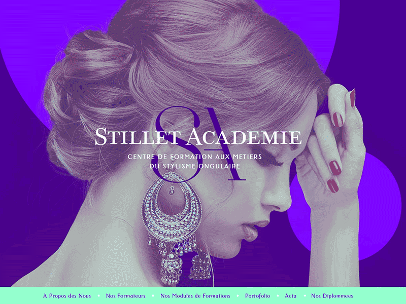 Stillet Academie website academie animation circles colors design france nails scroll typography ui web