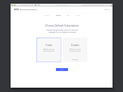 eero Subscription Workflow desktop ui minimal onboarding web app