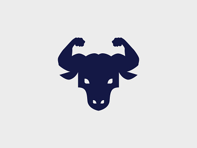 bull bull flex gym icon logo muscle personal trainer physique strong trainer