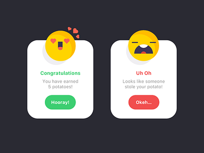 Notification Pop Up UI congratulations ui dailyui emoji error message flash message flat notification pop up ui