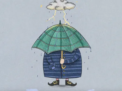 Rainy Day cloud illo illustration occult pattern photoshop rain wicca