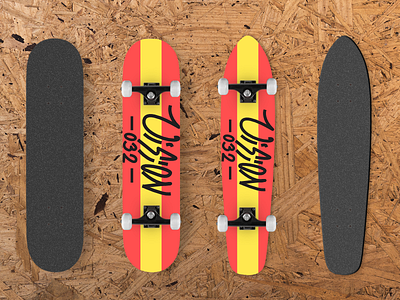 Skateboards Mockup Design 3 32 classic colorplay deck griptape icon illustration longboard skateboard vintage vision wood