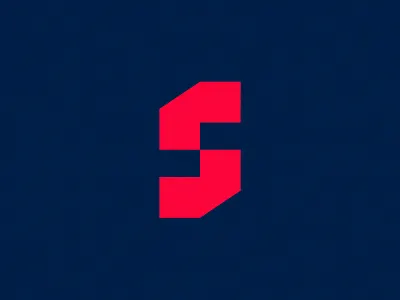 Sliced geometric logo mark s square