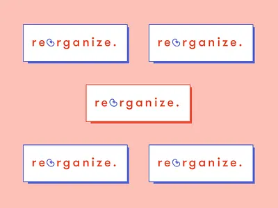 Reorganize branding design flat identity logo reorganize type