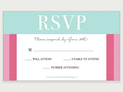 RSVP Card Design event print response rsvp wedding