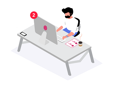 Two Dribbble Invites dribbble illustration invite invites isometric two