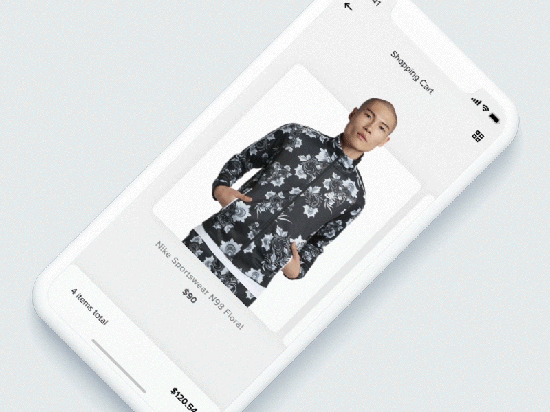 Shopping Cart animation app design gif ios iphone minimal product shopping ui ux visual