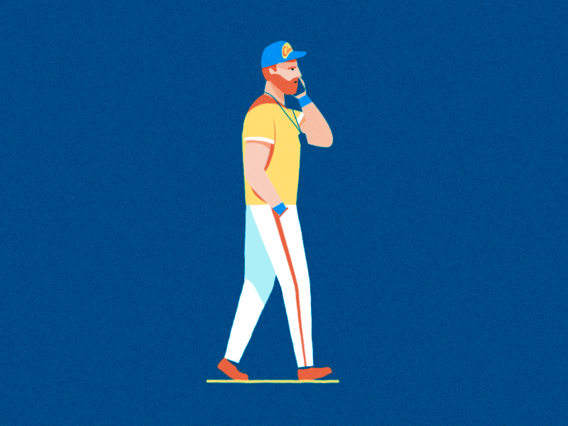 Mike Walk Cycle 2d after effects animation character explainer frame by frame gif illustration tennis video