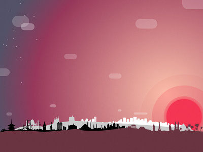 Landscape Day - Illustration day illustration landscape silhouette sun sunset