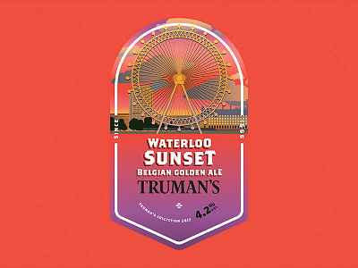 Waterloo Sunset ale beer brewery ferris wheel illustration london london eye pump clip sunset trumans waterloo