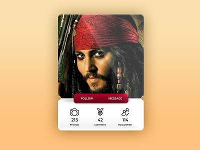 Daily UI #006 - User Profile contest daily follow photo profile ui user ux