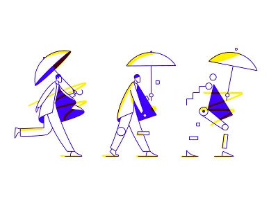 Abstraction abstract geometric model umbrella walking