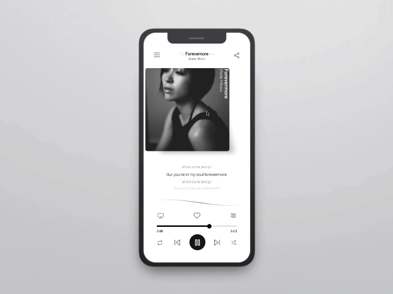 Music Player Prototype animation motion music player prototype ui utada hikiaru