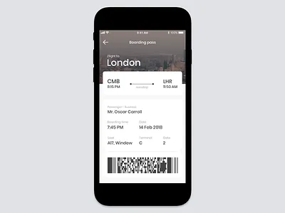 Boarding Pass airline app creative design flight ios srilanka ui uiux ux