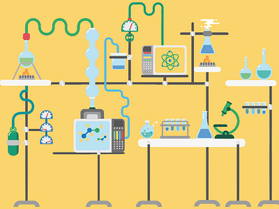 Flat Lab ai animation flat illustration science simple
