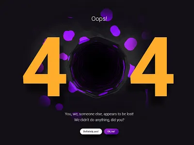 DailyUI #008 404-page 008 404 black hole dailyui error hole lost ui ux voronoi