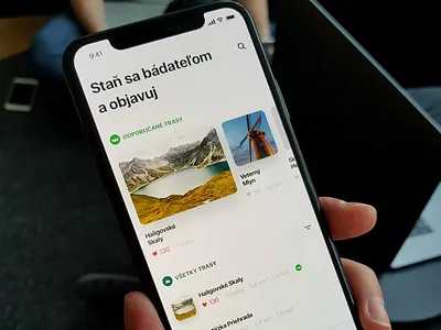 Hike Routes App app color favourite grid hike ios iphone iphonex layout like list ui