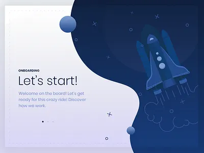 Onboarding blue dark illustration landing page onboarding rocketship space