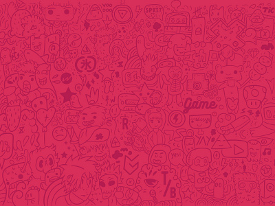 Gaming culture doodle animals art creative doodle graphic design illustration monsters red typography vector