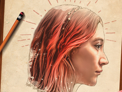 Lady Bird graphic design keyart movie portfolio poster