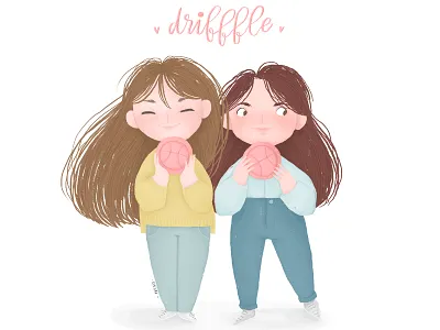 Dribbble Invite ball cute girls illustrations invitations invite smile