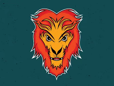 Lion face icon illustration jungle king of the jungle lion logo orange vector
