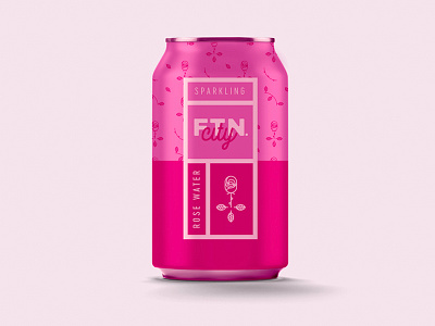 Sparkling Water Version 2 branding can minimalism pattern product rose water