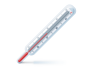 Thermometer illustration icon illustration skeuomorph thermometer