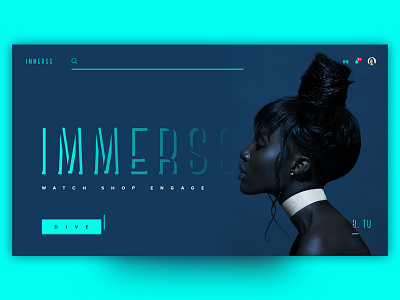 Landing Page black blue clean cyan design fashion landing page minimalist ui ux web web design