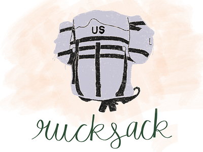 53/100: | Rucksack | america art arts backpack design digital art digital drawing digital illustration drawing graphic design handlettering icon illustration lettering military procreate sketch typography usa vector