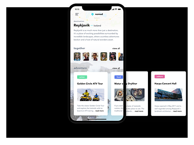 Nomad Group Travel app clean design illustration ios11 iphone iphone x mobile travel ui uiux ux