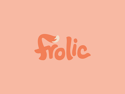 WIP branding children clothing fox frolic kids lettering logo whimsical word mark