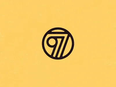 977 977 geometric logo number retro