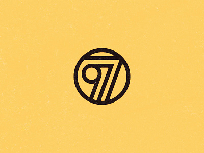 977 977 geometric logo number retro