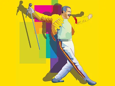Freddy Mercury drawing freddy mercury illustrator legacy queen vector