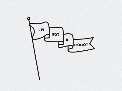 Im Not A Robot flag font logo pin type