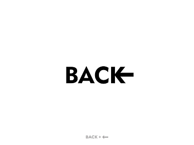 BACK arrow minimal wordmark