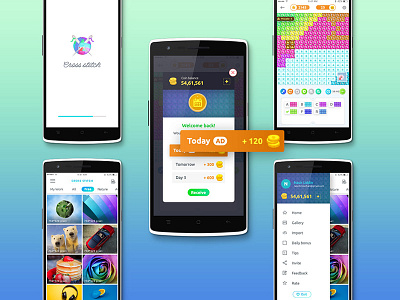 Cross Stitch UI design app design game puzzle ui ux