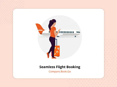 Seamless Flight Booking app booking flight girl illustration onboarding plane seamless suitcase travel traveller visual