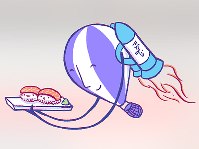 Fly + RawGit = FlyGit balloon cartoon character illustration line purple