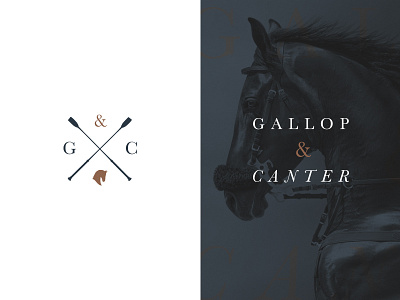 Gallop & Canter brand dark font horse identity light logo mark racing serif simple