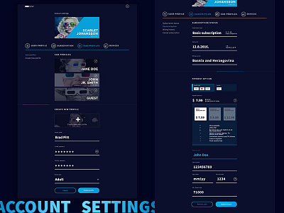 HBO Now Redesign - Account Settings account bold card card ui dark payment settings subscription user interface user profile web app web design