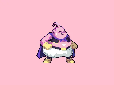 Majin Buu design development game illustration pixel pixel art