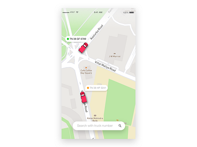 Multiple Truck Tracking android app application design grabhouse gui homescreen illustration interface minimal uiux user