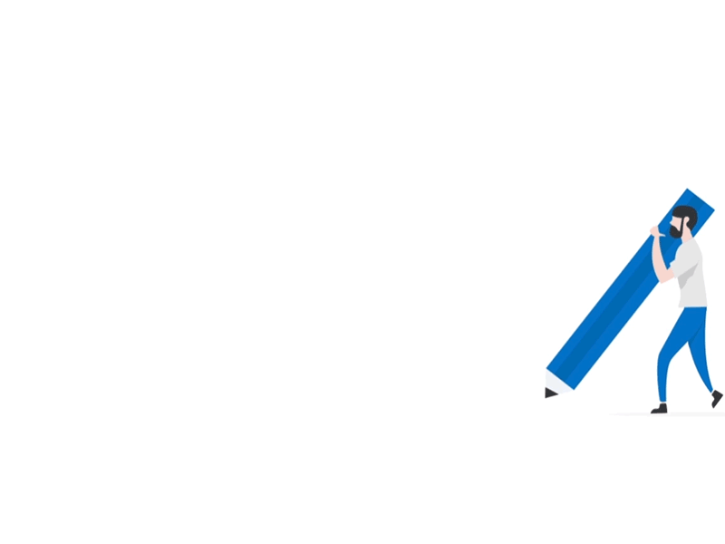 edit! animated copy draft edit illustration man motion pencil walk