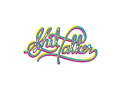 Shit Talker - CMYK art cmyk concept custom decal design die cut hand lettering lettering sticker stickermule vector